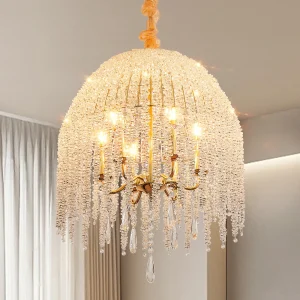 20 Inch 6-Light Crystal Pendant Light Chandelier