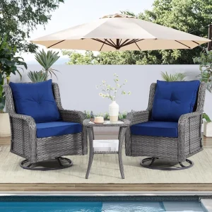 Patio Furniture Sets, 3 Pieces Wicker