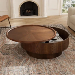 Round Coffee Table with Storage