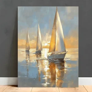 Charming sailing boat at sea