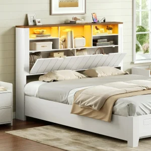 Queen Headboard Only, Bookcase Headboards Charging Station