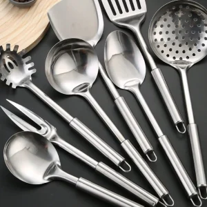 8-Piece Modern Stainless Steel Non-Stick Cookware Set